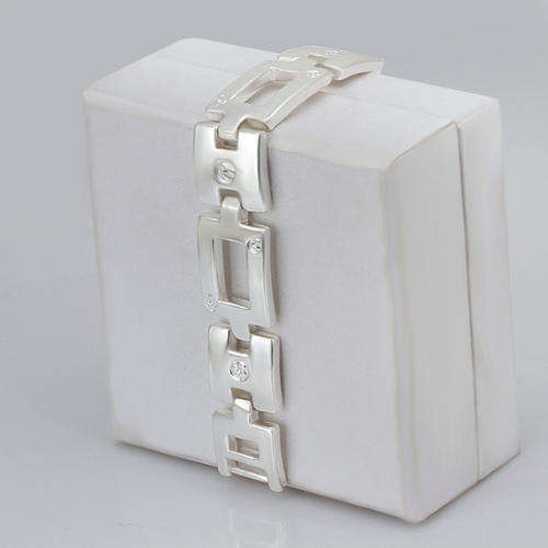 NEW! DOUBLE LINK SILVER BRACELET STAMPED 925. BEAUTIFUL! NEVER BEFORE FOR R1-00!!!!