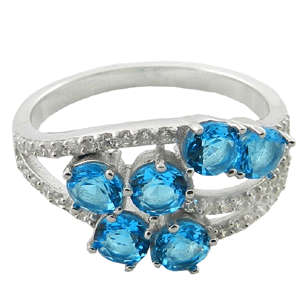 HOT ITEM! MUST BID! SOLID 925 AQUA BLUE MICRO SETTING RING! FIRST TIME ON R1 AUCTION! ADD EARRINGS!