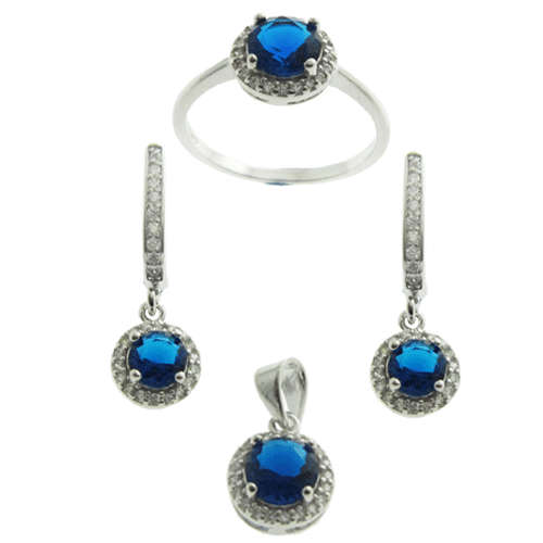 SOLID SILVER! THIS IS A ABSOLUTELY MUST BID! 925 Sterling Silverand Blue and White Jewelry Set