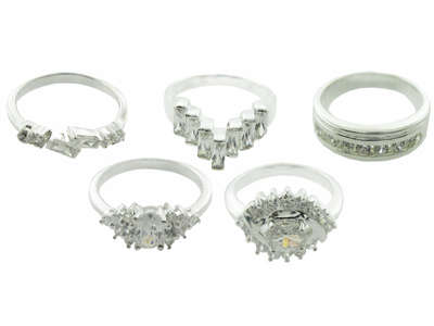 BARGAIN! WHOLESALE 5 SOLID SILVER RINGS! 925 Sterling Silver Jewelry Mix Design Rings BRAND NEW!!!