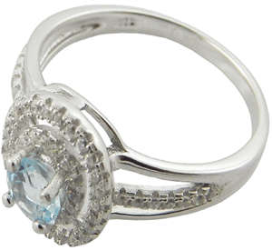 SOLID SILVER! THIS IS A ABSOLUTELY MUST BID! 925 Sterling Silver Genuine Blue Topaz Ring