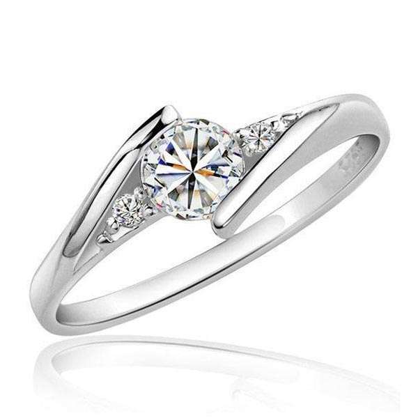 NEW! 925 Sterling Silver Austrian Crystal Ring Wedding Jewelry  - Beautiful and a MUST bid!
