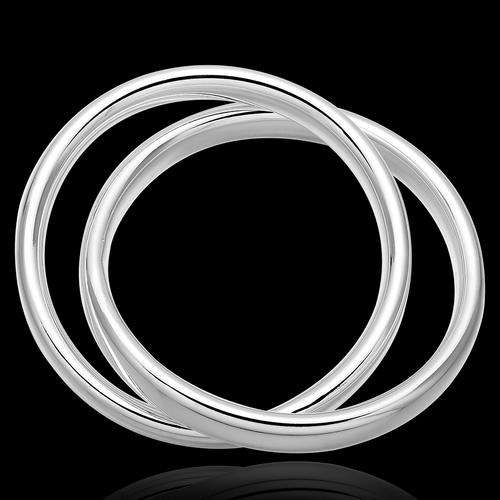 10mm WIDE SILVER BANGLES SET OF 2.  925 silver stamped Bangles!   NEVER BEFORE FOR R1-00!!!!