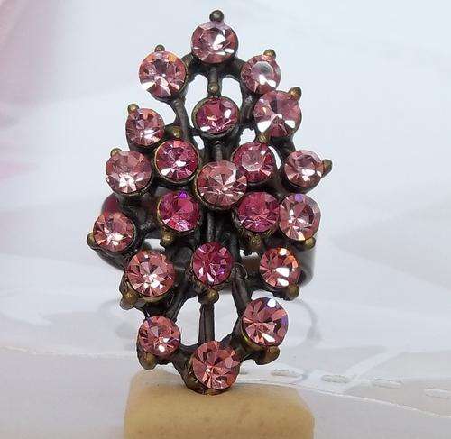 STUNNING PINK CRYSTAL RING. most popular ring for that special occasion!!! BID NOW!!!!