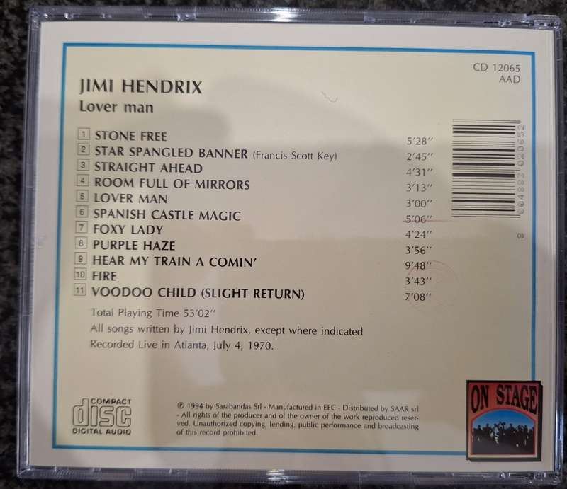 Jimi Hendrix - Lover Man (Live in Atlanta, July 4th 1970)