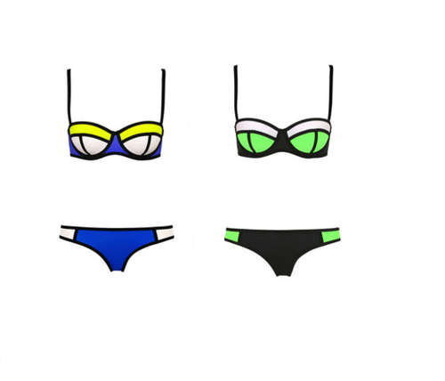 Neoprene Bikini - Blue/Yellow or Black/Lime - Large only **HOT SELLER***
