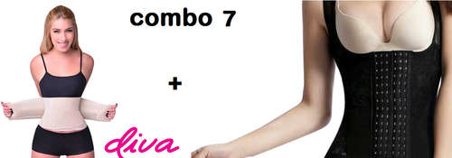 Combo 7: Waistcoat Fit Corset with 9 steel bones and Double compression Waist Shaper,