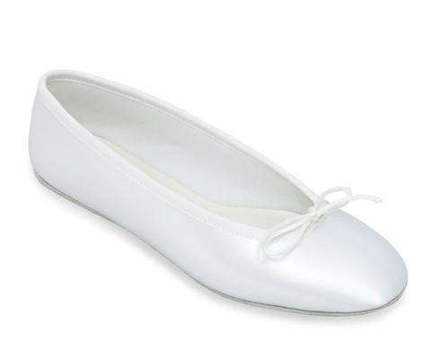 Coloriffics white satin ballet pumps US size 10, brand-new in box