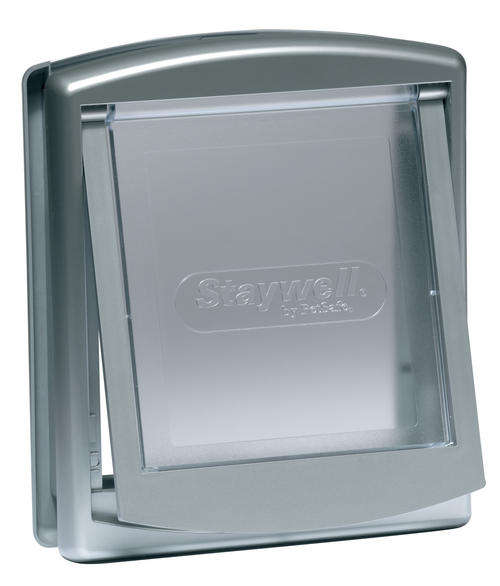 Staywell Small Plastic Pet Door - metallic silver, matches silver kitchens!
