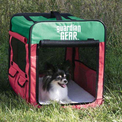 Guardian Gear Collapsible Dog Crate - small, rose and green