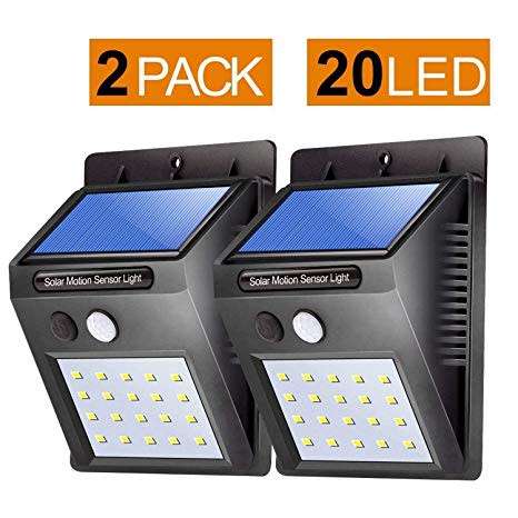 Solar Powered Motion Sensor Light 20 LED (Set Of Two)