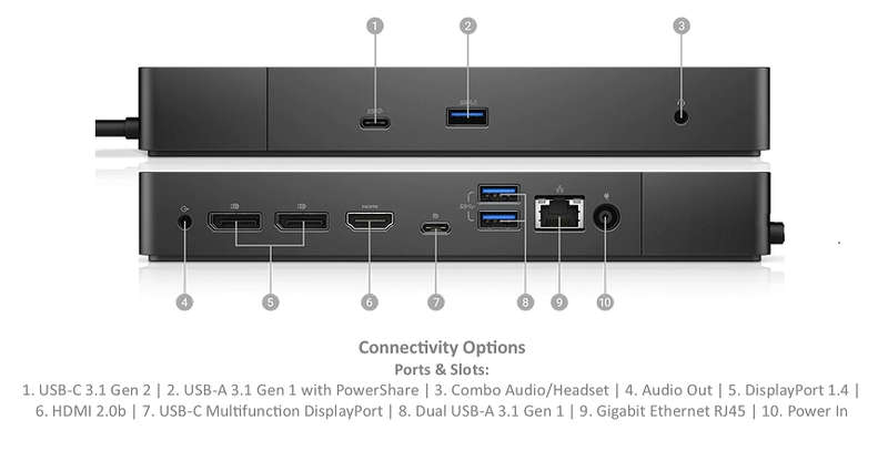 DELL WD19 USB-C DOCK WITH 180W AC ADAPTER