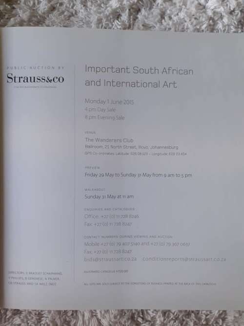Important SA and International Art ~ STRAUSS Catalogue (2015)