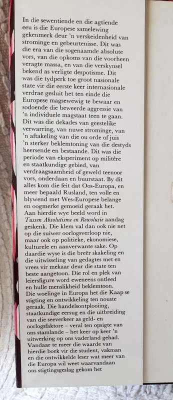 Tussen Absolutisme en Rewolusie ~ Swart / Geyser / van Aswegen