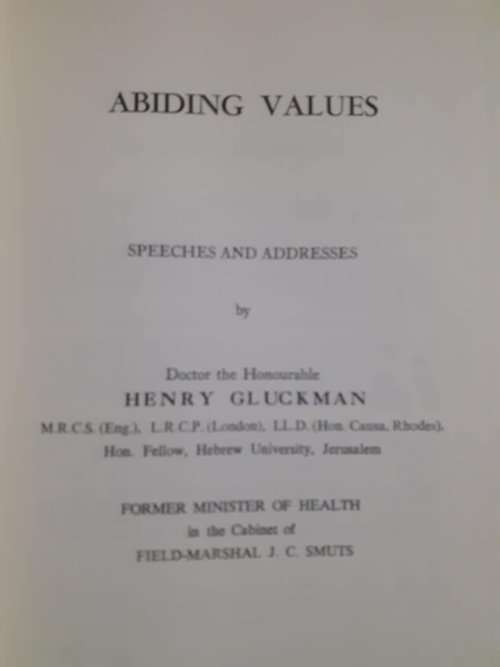 (signed) Abiding Values ~ Henry Gluckman