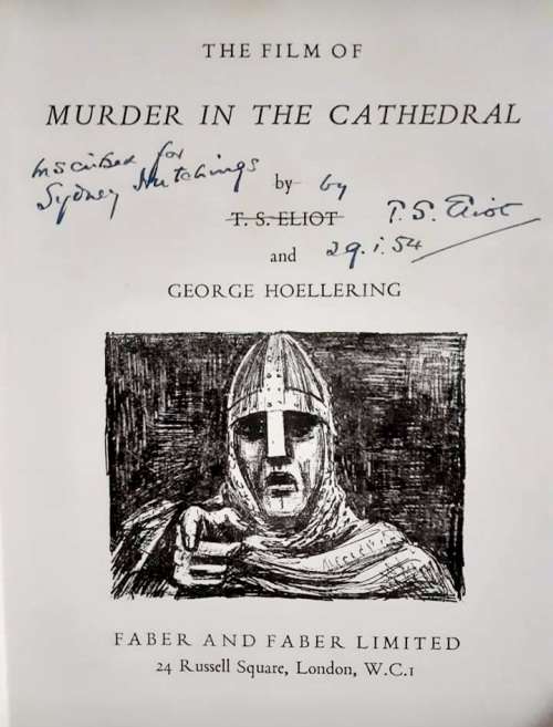 (signed) The Film of Murder in the Cathedral ~ T S Eliot / George Hoellering