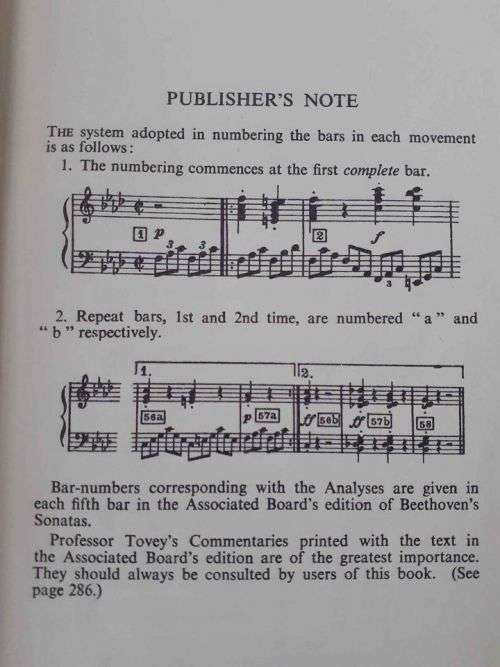 A Companion to Beethoven`s Pianoforte Sonatas ~ Donald Francis Tovey