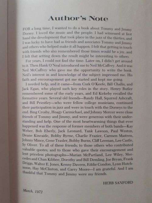 Tommy and Jimmy: The Dorsey Years ~ Herb Sanford