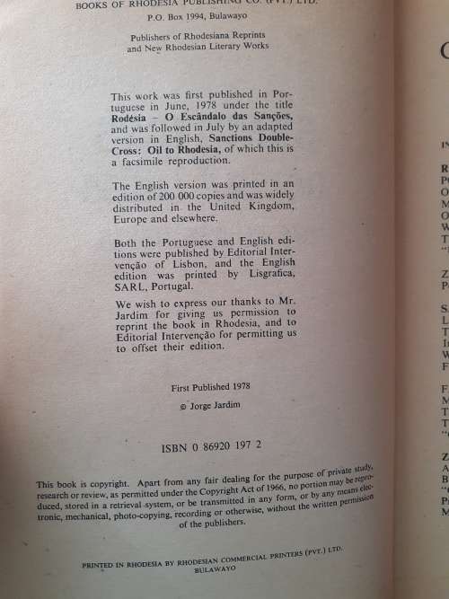 Sanctions Double-Cross Oil to Rhodesia ~ Jorge Jardim