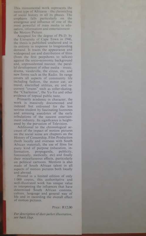 The History and Social Significance of Motion Pictures in South Africa ~ Thelma Gutsche