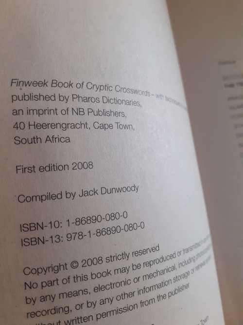 (signed) Cryptic Crosswords ~ Jack Dunwoody