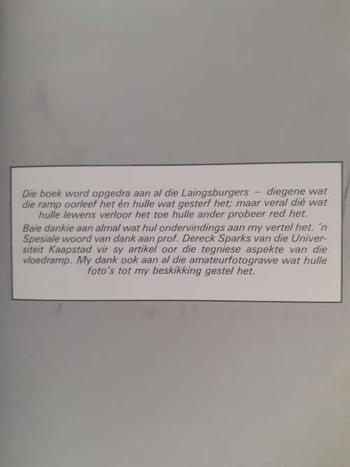 Dag Van Buffel en Baviaan - Die Laingsburg-Vloed ~ G F Marais