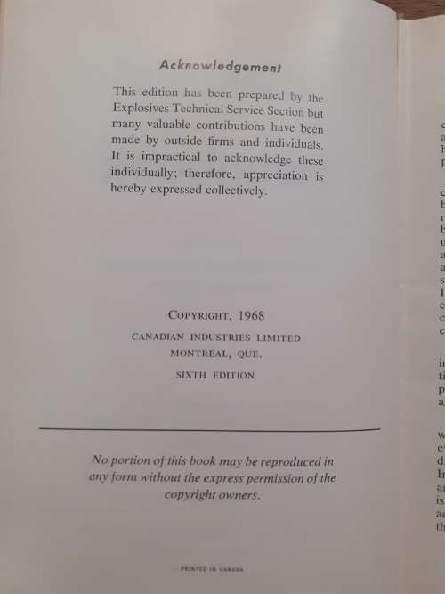 Blasters` Handbook ~ CANADIAN INDUSTRIES LTD
