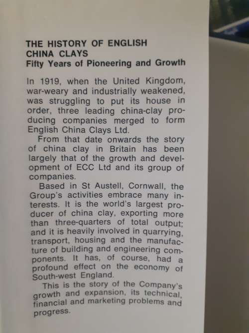 The History of English China Clays ~ Kenneth Hudson