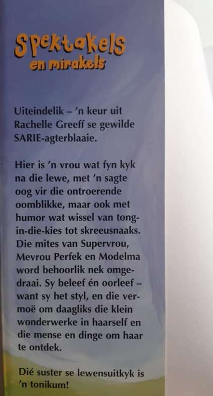 Spektakels en Mirakels ~ Rachelle Greeff