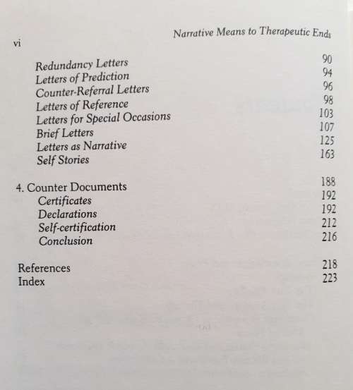 Narrative Means to Therapeutic Ends ~ White / Epson