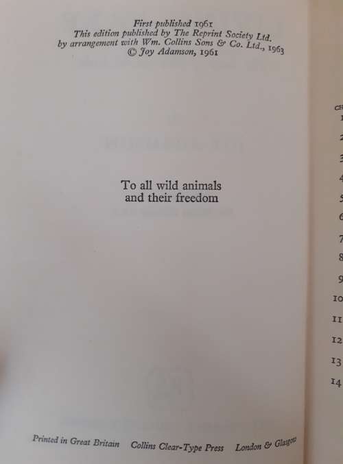 Living Free ~ Joy Adamson