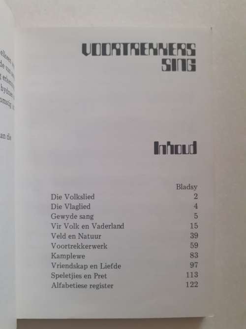 VOORTREKKERS Sing