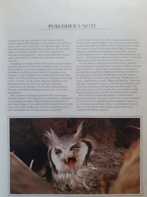 The Complete Book of Southern African BIRDS ~ STRUIK PUBLISHING