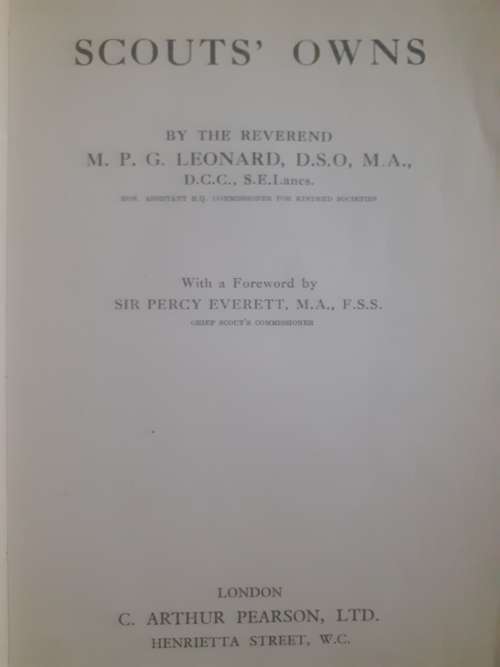 Scouts` Own ~ Rev. M P H Leonard
