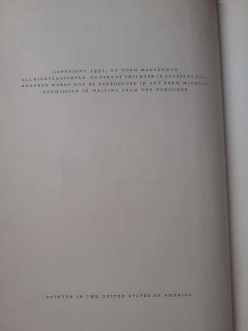 Each Man`s Son ~ Hugh MacLennan