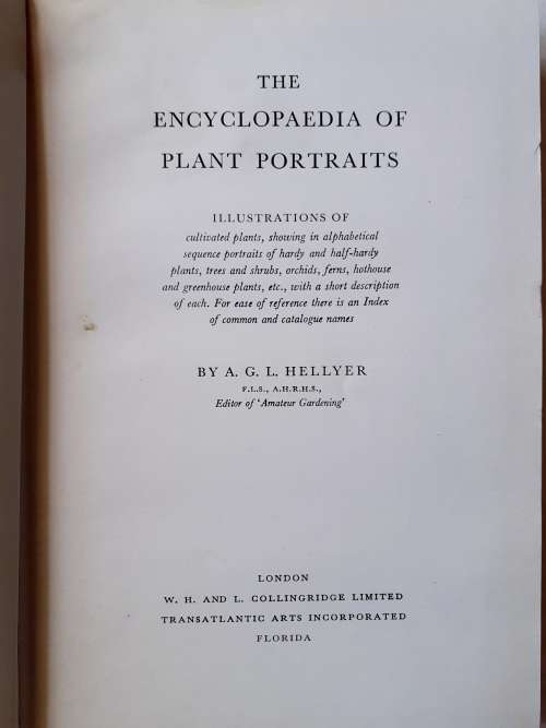 The Encyclopaedia of Plant Portraits ~ A G L Hellyer