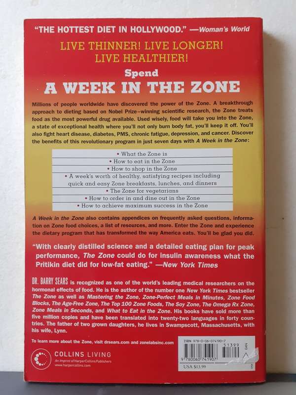 A Week In the Zone ~ Dr Barry Sears
