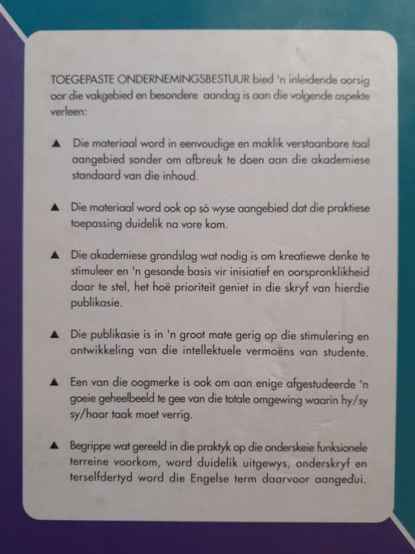 Toegepaste Ondernemingsbestuur ~ P G du Plessis (redaktuur)