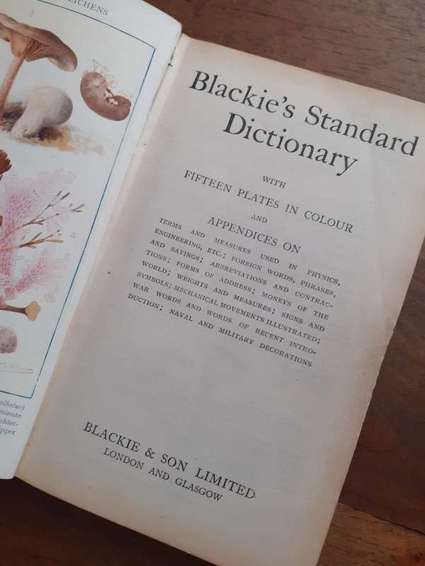 Blackie`s Standard Dictionary ~ BLACKIE & SON LIMITED