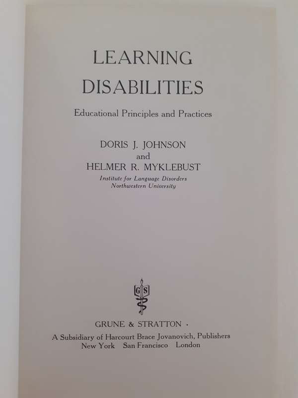 Learning Disabilities ~ Johnson / Myklebust