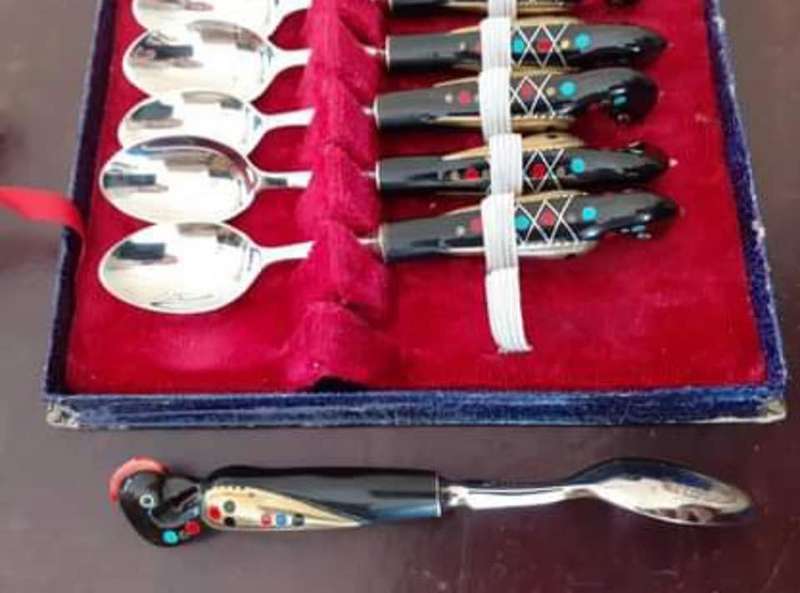 Set of 6 handmade bronze plated teaspoons