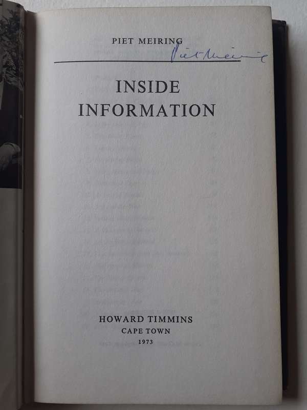 (signed) Inside Information ~ Piet Meiring
