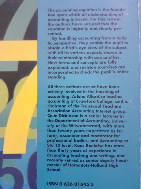 Advance With Accounting - standard 9 (1993) ~ Roelofse / Allardice / Dickinson