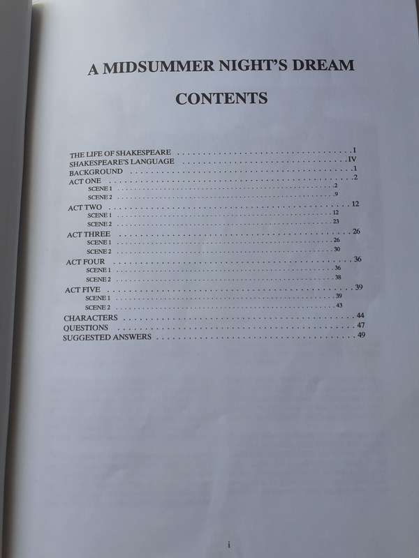 A Midsummer Night`s Dream ~ William Shakespeare (GUIDELINES STUDY AID)