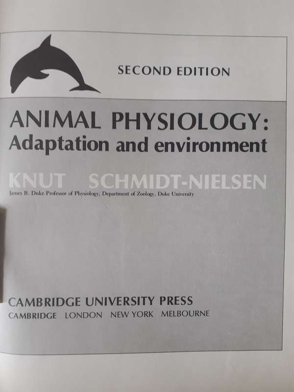 Animal Physiology ~ Schmidt-Nielsen (second edition)