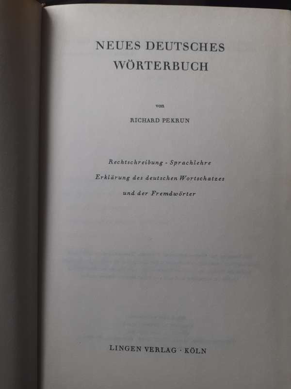 Nuese Deutsches Worterbuch ~ Richard Pekrun
