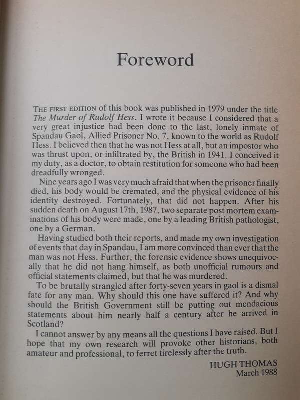 HESS - A Tale.of Two Murders ~ Hugh Thomas