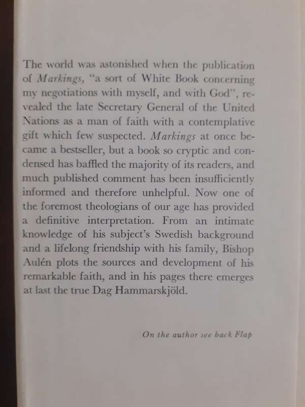 Dag Hammarskjold`s WHITE BOOK ~ Gustaf Aulen