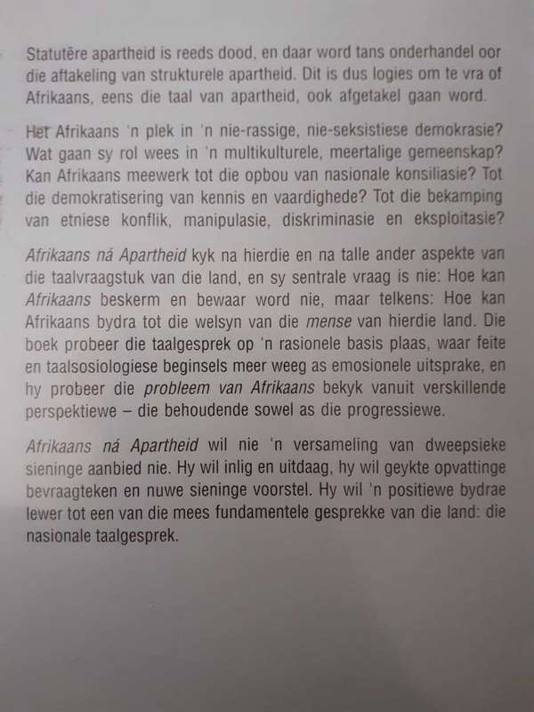 Afrikaans na Apartheid ~ V N Webb (redakteur)