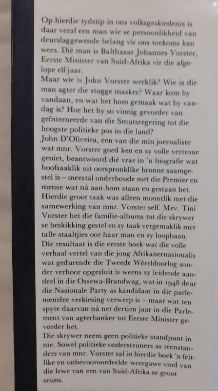 Vorster - Die Mens ~ John D`Oliveira